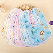 4/6 Pieces Cartoon Pattern Crystal Velvet Baby Bibs Waterproof U-Shaped Feeding Bibs