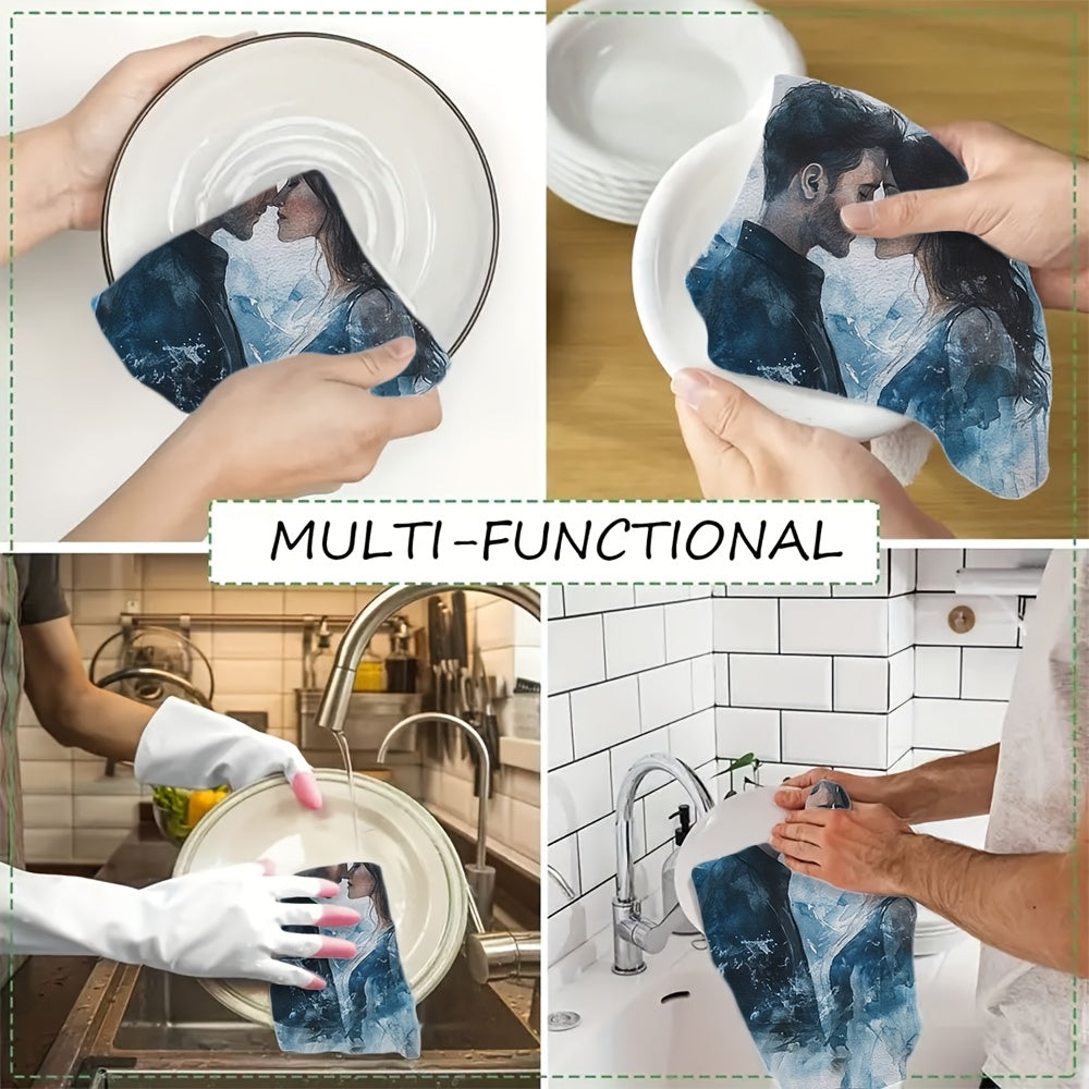 2 ta Akvarel Sarguzasht Oshxona Sochiqlari - Yumshoq va Singdiruvchi Polyester Qo'l Sochiqlari, 16x24 dyuym, Kir yuvish mashinasida tozalash oson, Bayram bezaklari va Kundalik Oshxona foydalanishi uchun mukammal