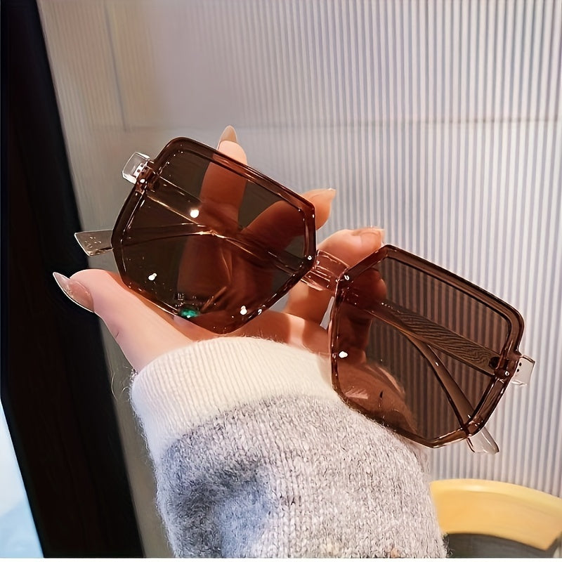 Gafas de marco cuadrado oversized para mujer para conducir moda decorativa de plástico