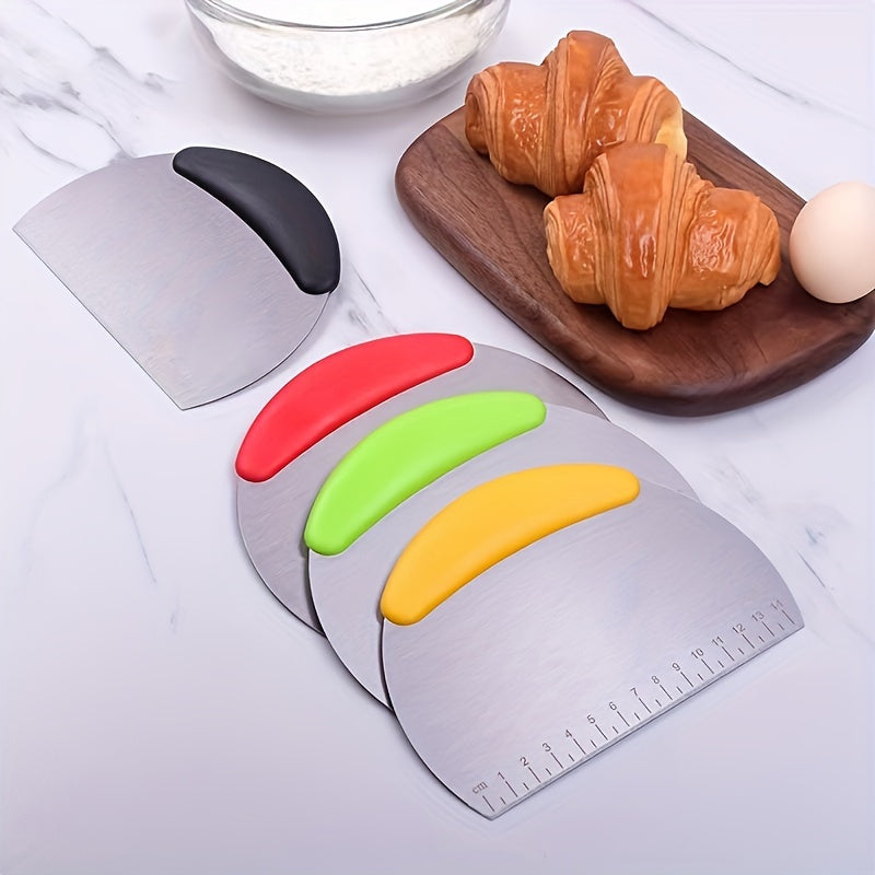 Stainless Steel Dough Cutter with Measuring Guide for Baking and Pastry