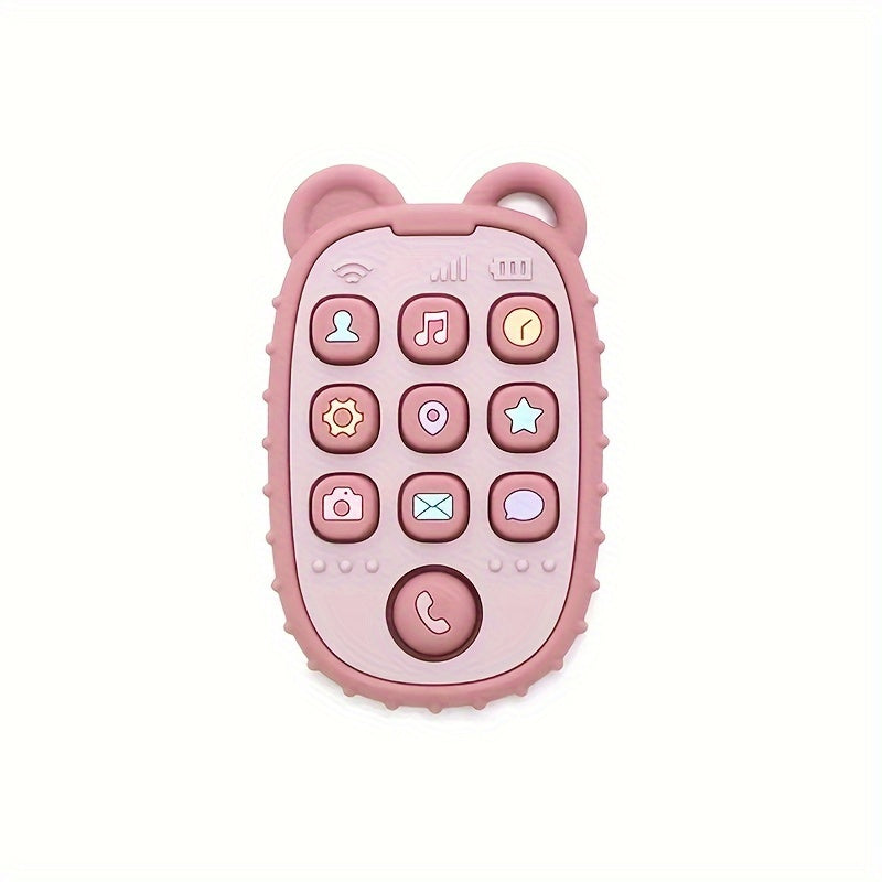 Silicone Teether Phone Shape BPA Free Soft Textured Baby Teething Toy