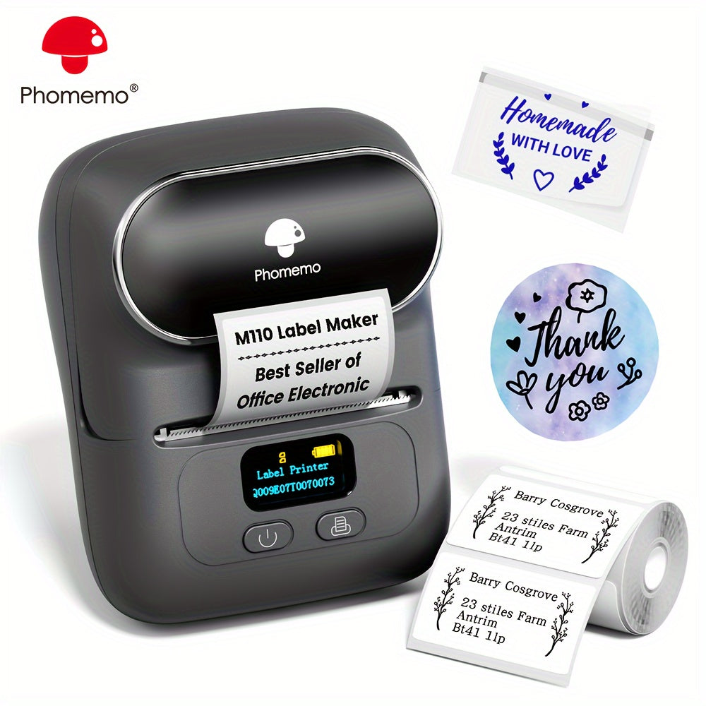 Portable Thermal Label Printer Wireless for Goods Addresses Small Business DIY Stickers Home Use