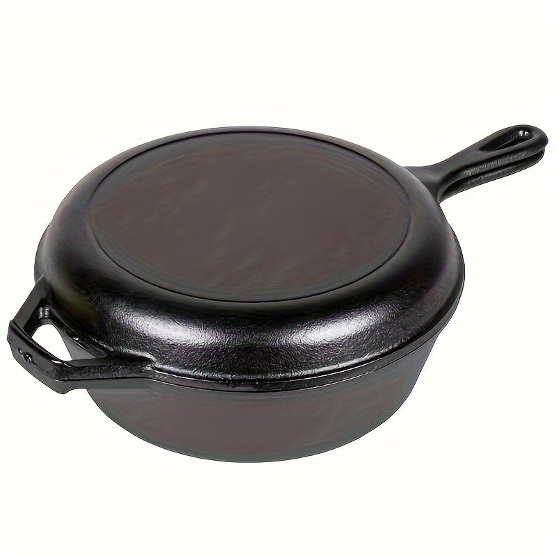 Cast Iron Cookware Set with Stew Pans and Non-Stick Frying Pans