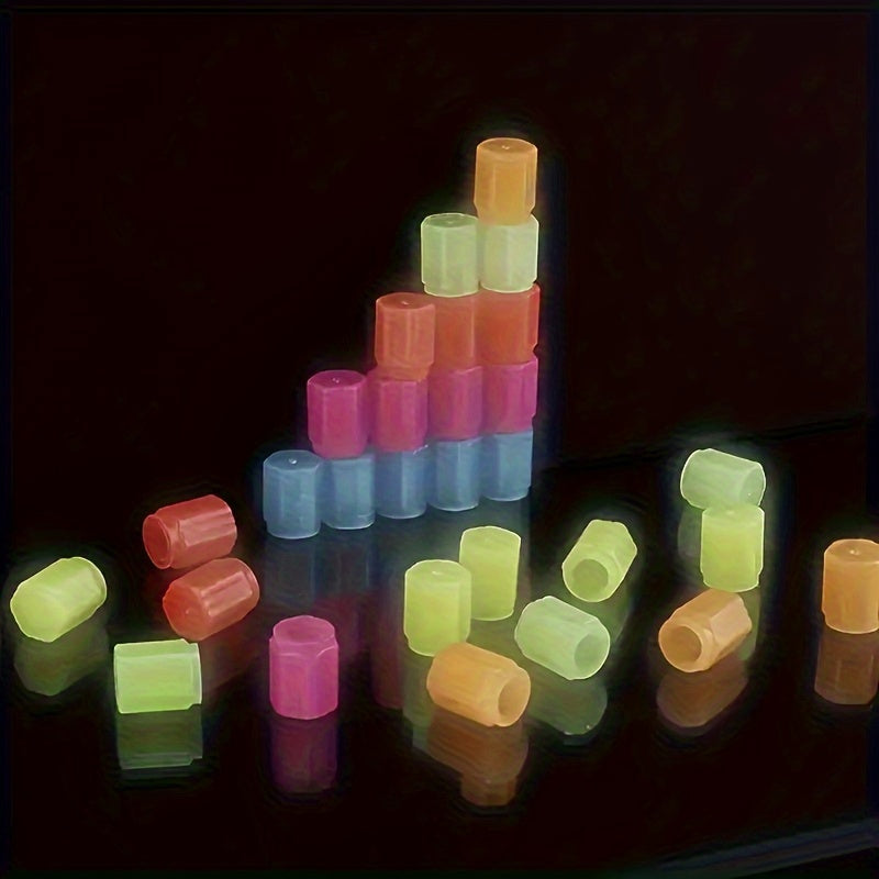 4 dona yorituvchi shinalar ventili qopqog'i, fluorescent avtomobil velosiped dekorativ aksessuarlar