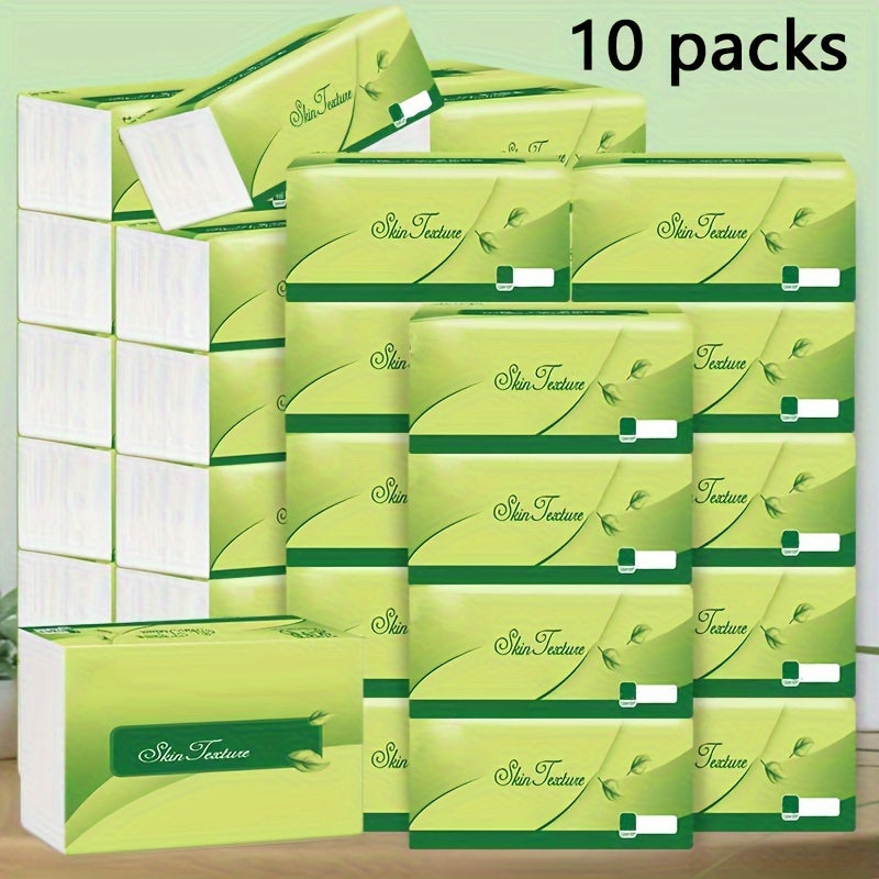 Pack of 10 Ultra-Soft 4-Ply Facial Tissues for Hotels and Offices