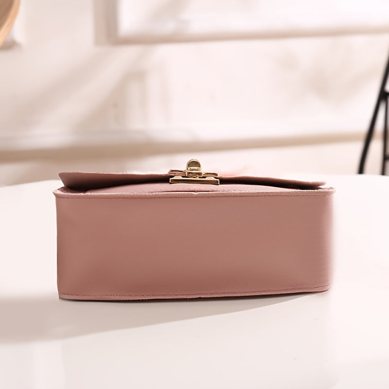 Girls PU Crossbody Bag with Cartoon Print and Buckle Closure for Going Out and Parties