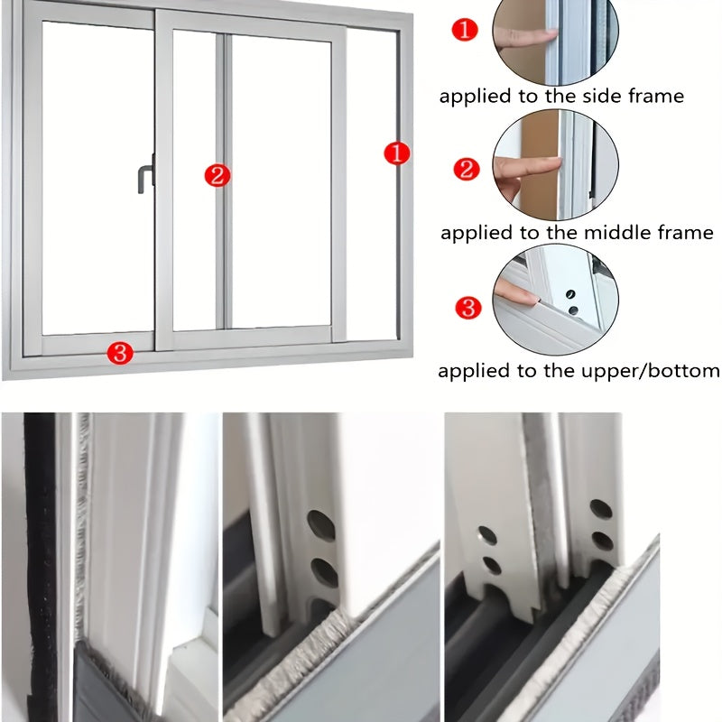 Self-Adhesive Sealing Strip for Doors and Windows 5m Waterproof Windproof Soundproof Plastic