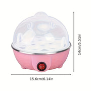 7 tuxum sigʻimi avtomatik oʻchirish tuxum pishiruvchi, zanglamaydigan poʻlatdan yasalgan isitish plitasiga ega