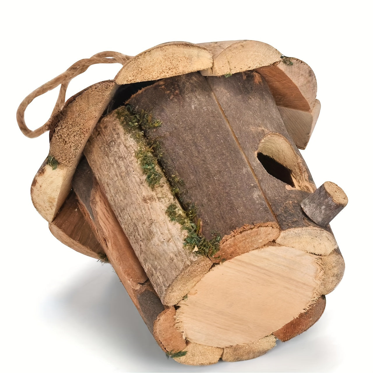 Rustic Handcrafted Wood Birdhouse for Hummingbirds Decorative Bird Shelter