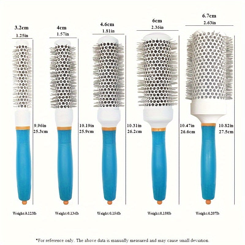 5-Piece Professional Hair Styling Comb Set Heat-Resistant Aluminum Brushes for Blow Drying and Detangling