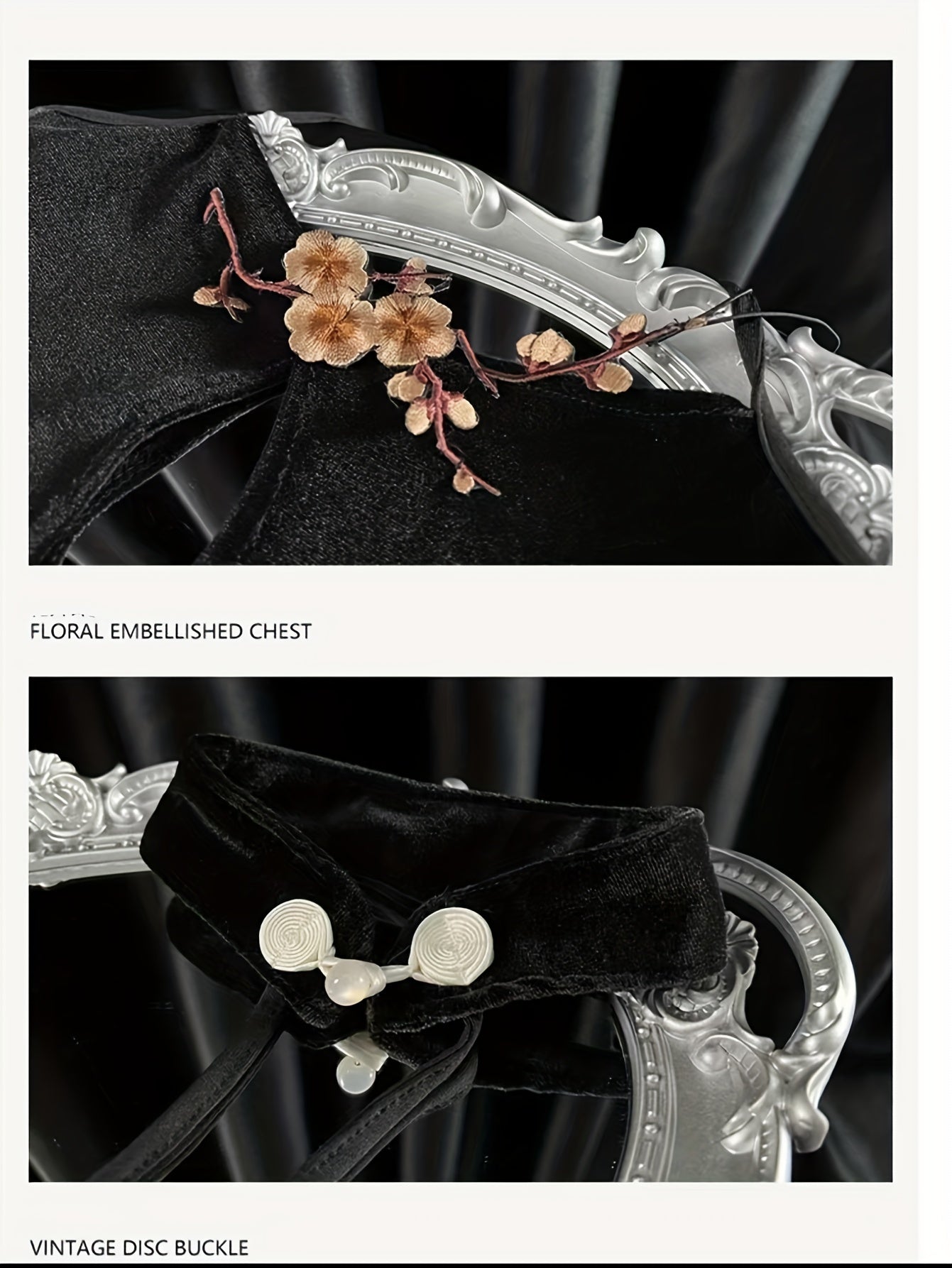 Jozibali O'rik Gul Cheongsam, Yuqori Yirtilish va Velur Ichki Kiym