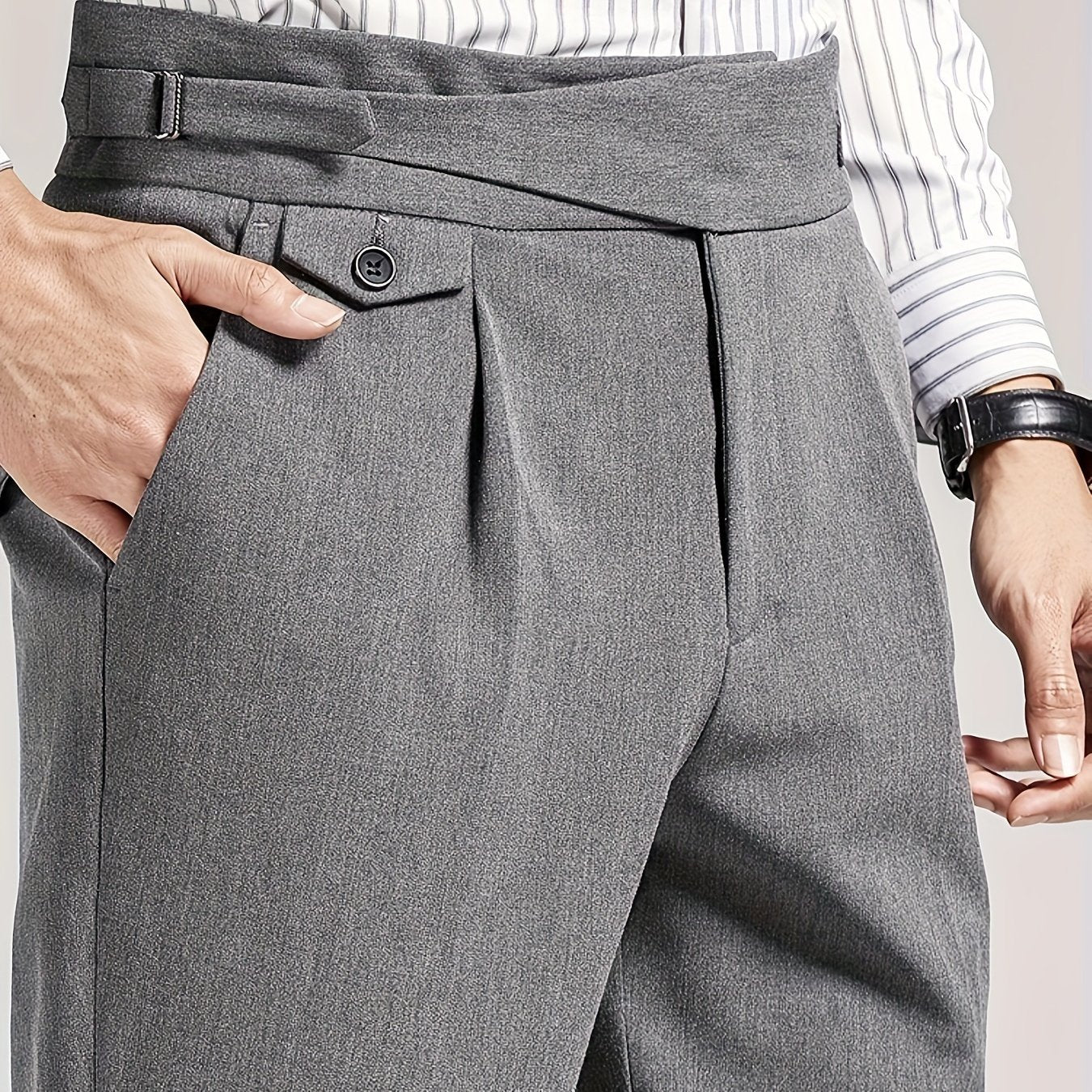 Pantalones de traje cortos negros para hombre, casual de negocios, tela elástica, para todas las estaciones