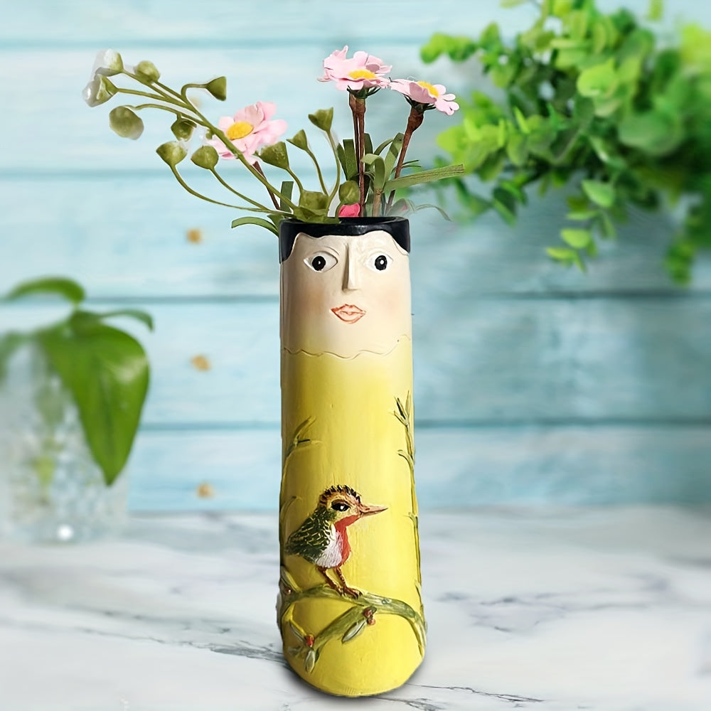 Handmade Boho Face Vases for Farmhouse and Home Decor