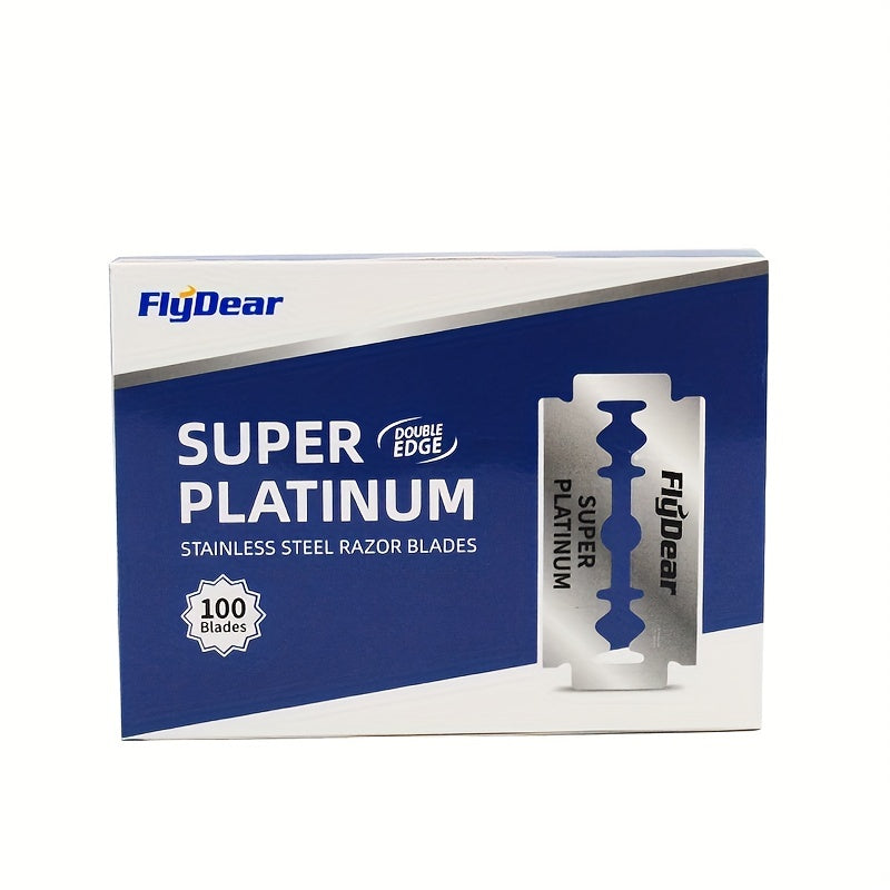 100 шт. лезвий для бритвы из нержавеющей стали с двухсторонней остротой для бороды и усов