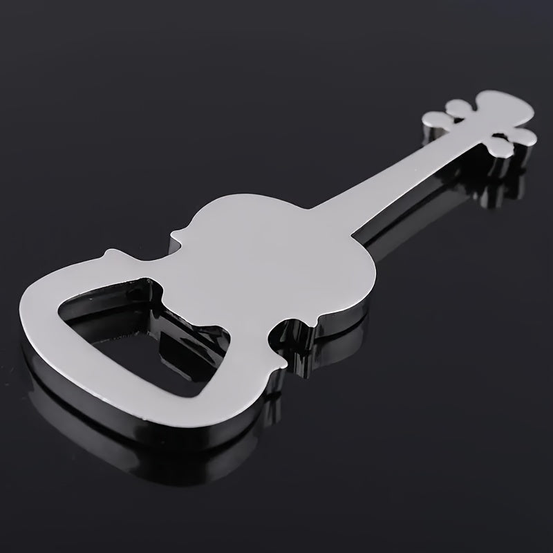 Guitar-Shaped Metal Bottle Opener Keychain for Music Lovers and Gift