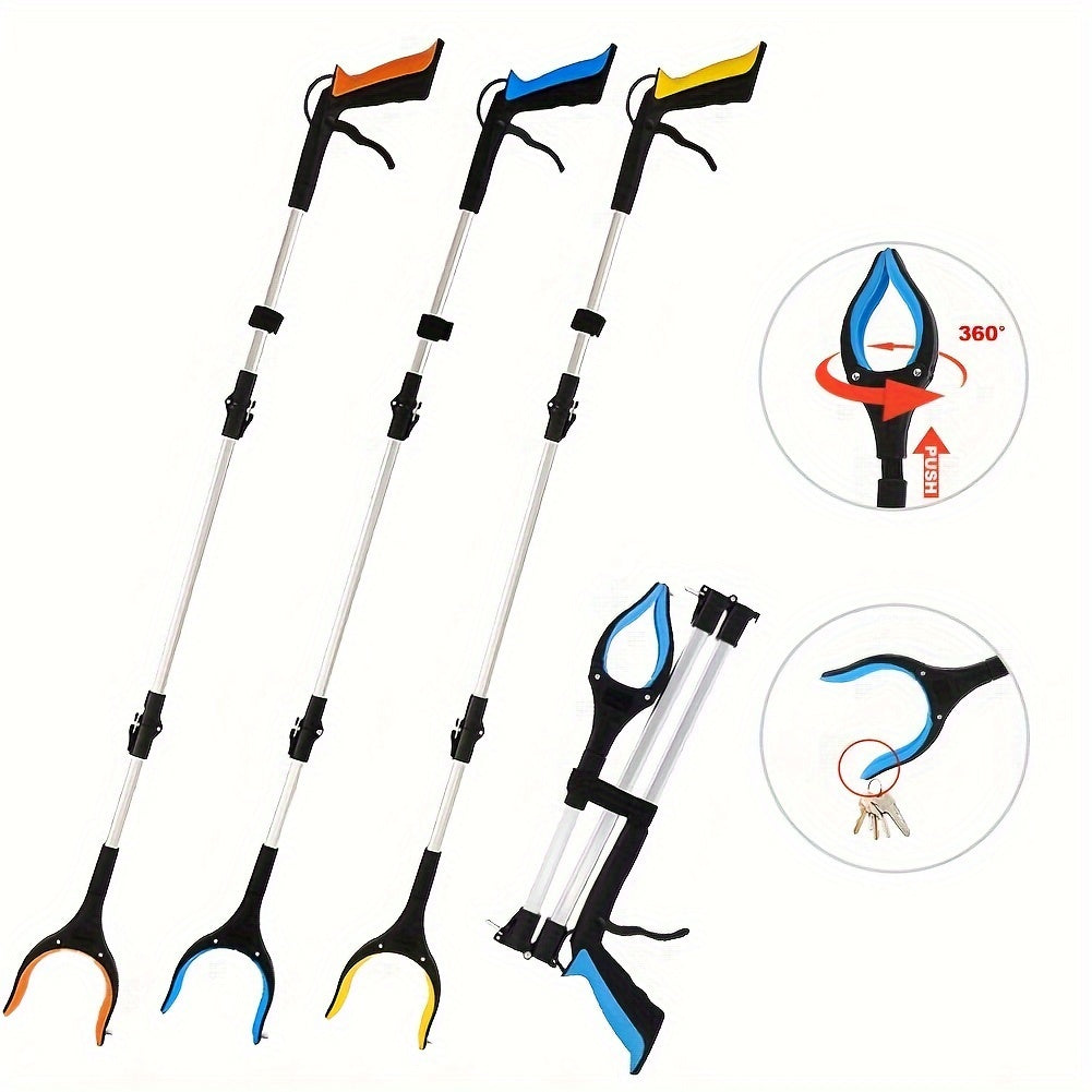 Long Aluminum Reacher Tool with Magnetic Tip for Trash Pickup
