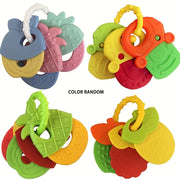Fruit-Shaped Silicone Teething Toy for Infants and Toddlers with Rattle, Easter Gift