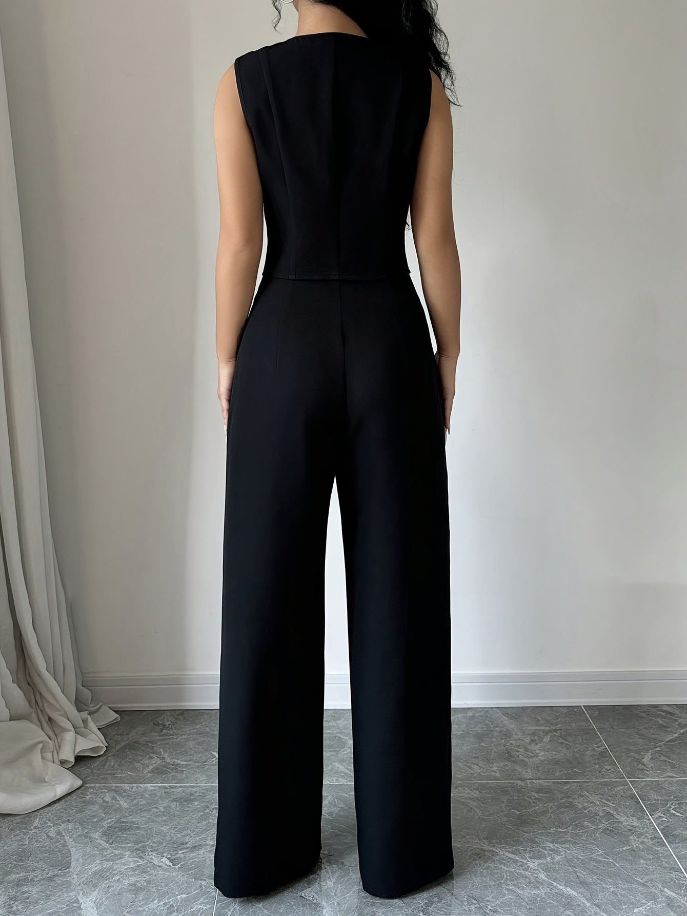 Women's V-Neck Solid Color Blazer Regular Fit Button Detail Spring Fall Polyester