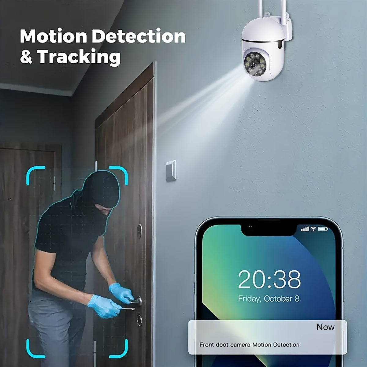 Ichki xavfsizlik kamerası 3MP kechqurun ko'rish ikki tomonlama audio PTZ yorug'lik devorga o'rnatish