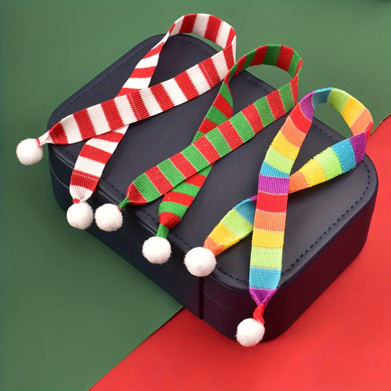 10 шт. Мини-шарфы для вина на Рождество, украшения для рождественской елки, поделки своими руками, шарфы для кукол и рождественские принадлежности.