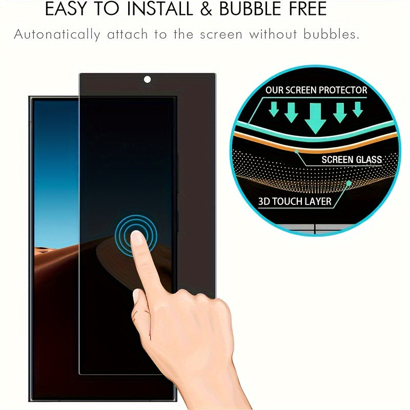 Tempered Glass Screen Protector for Samsung S21 S22 S23 S24 S25 Fingerprint Unlock Scratch-Resistant Easy Install