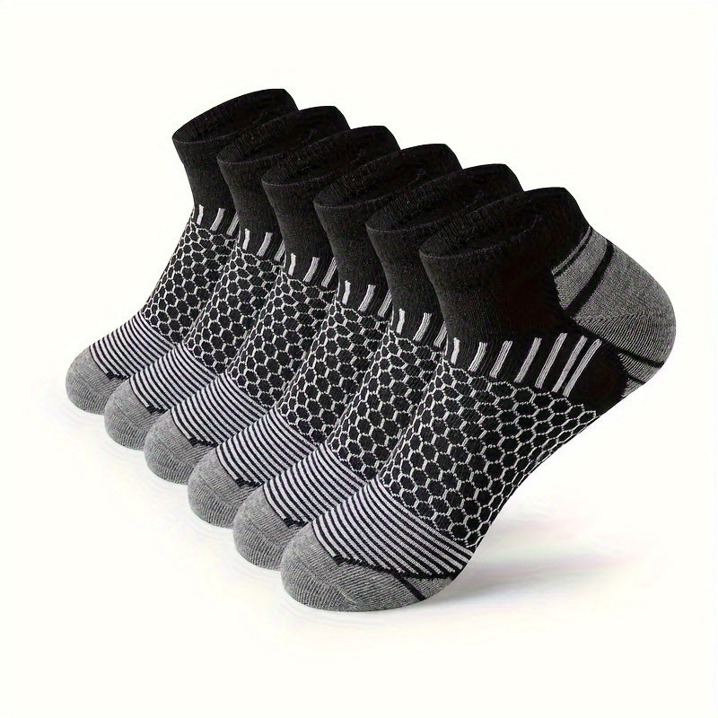 Men's Low Cut Ankle Socks 6 Pairs Breathable Sweat-Absorbing Odor-Resistant All Seasons