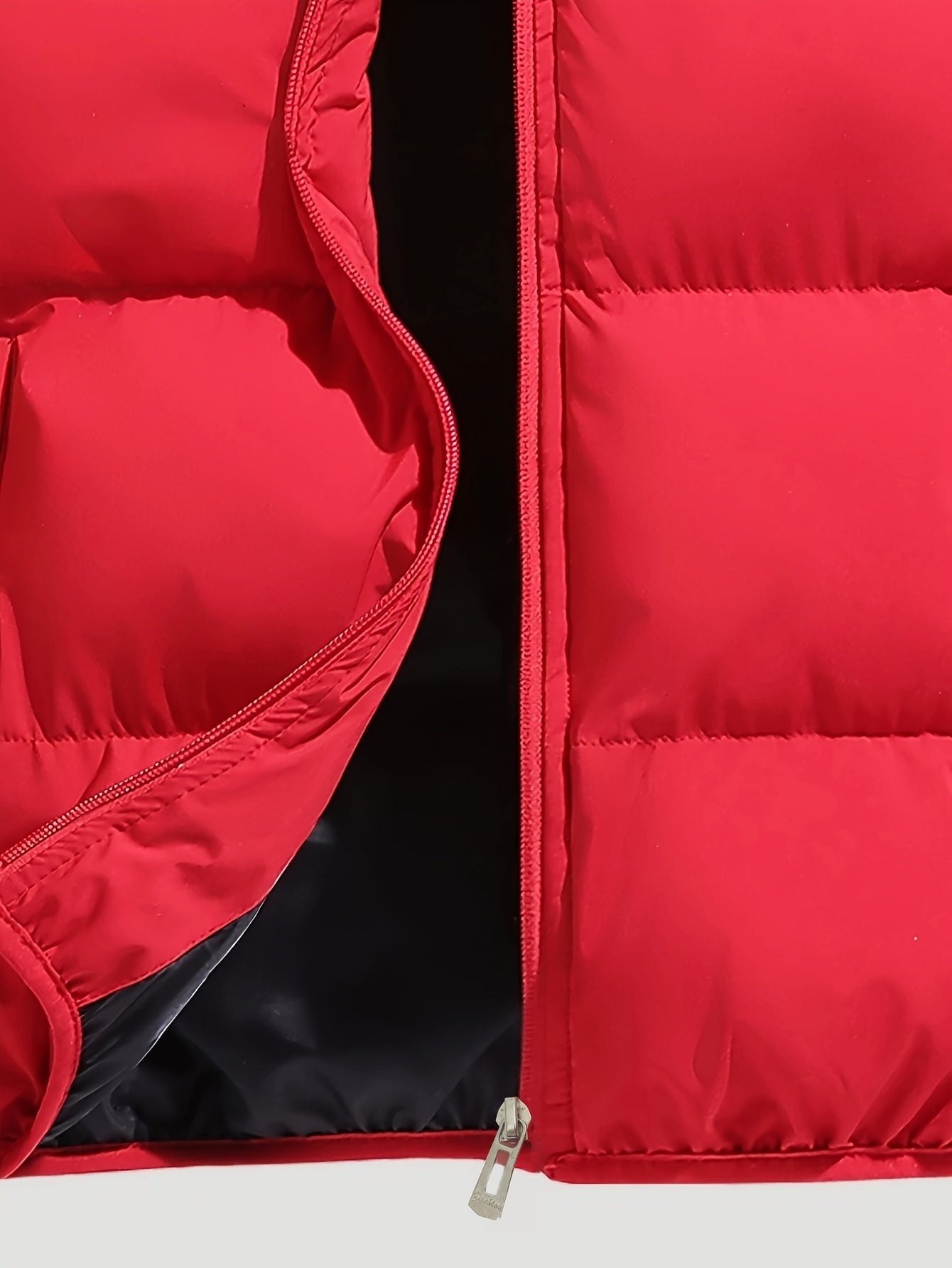 Erkaklar uchun oddiy rangdagi kapişonli jilet, fermuarlı, cho'ntaklar va tortish ipi bilan, kuz/qish uchun mukammal, katta o'lchamda.