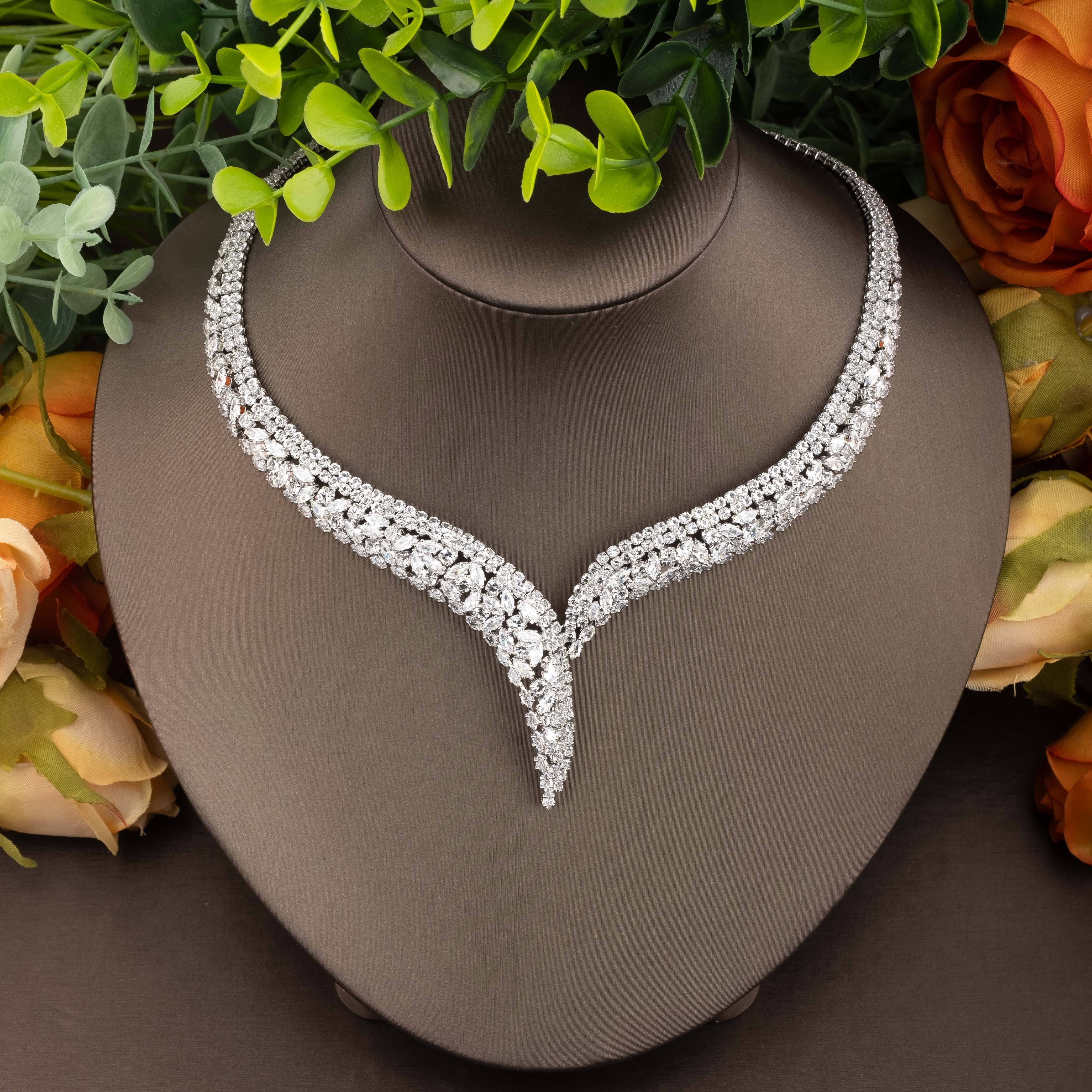 Vintage-Inspired Cubic Zirconia Jewelry Set for Bridal Parties