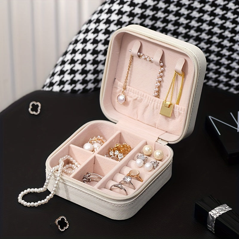 Large Capacity Jewelry Organizer for Travel and Home Storage with Necklace and Earring Holders