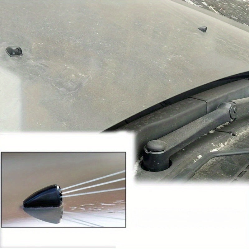 Black Dual Windshield Wiper Spray Nozzle for Cars Durable ABS Plastic