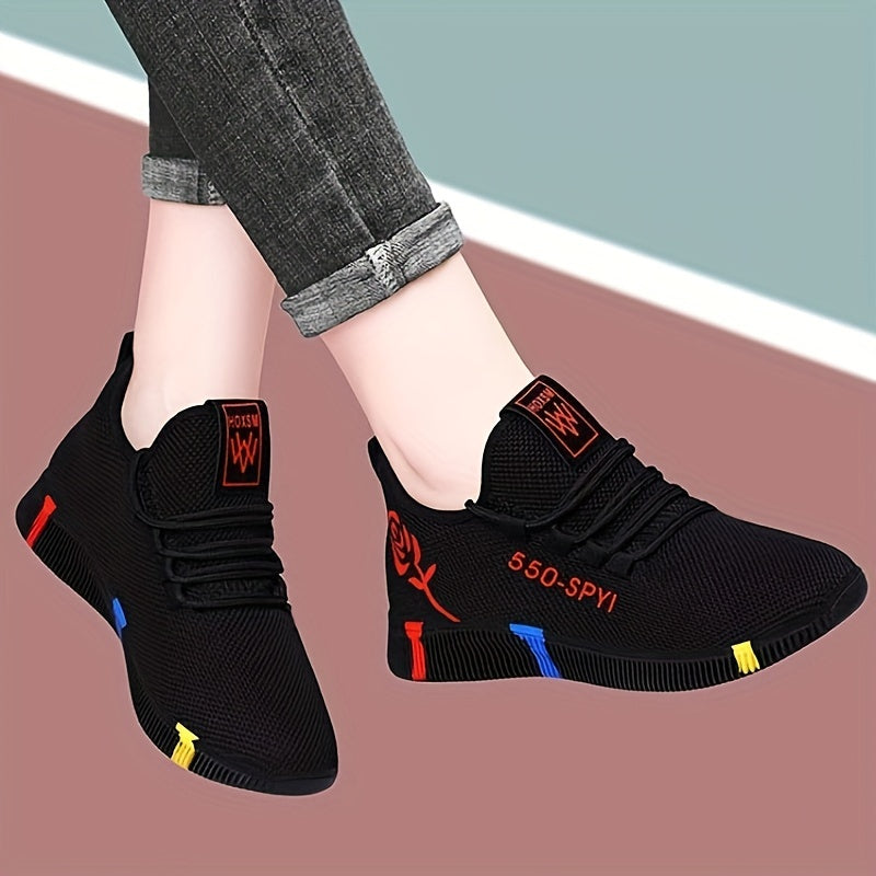 Women's Slip-Resistant Sneakers Breathable Fabric Low-Top Running Shoes