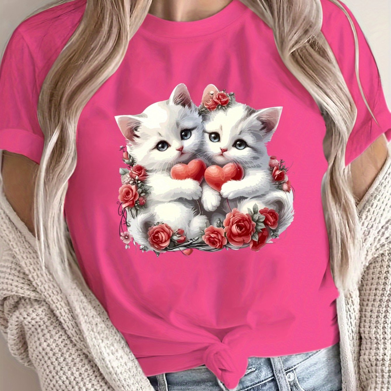 Women's Loose Large Size T-Shirt Casual Short Sleeve Breathable Fabric