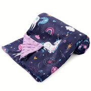 Kids Blanket Soft Minky Animal Print Polyester Nursery and Home Purple
