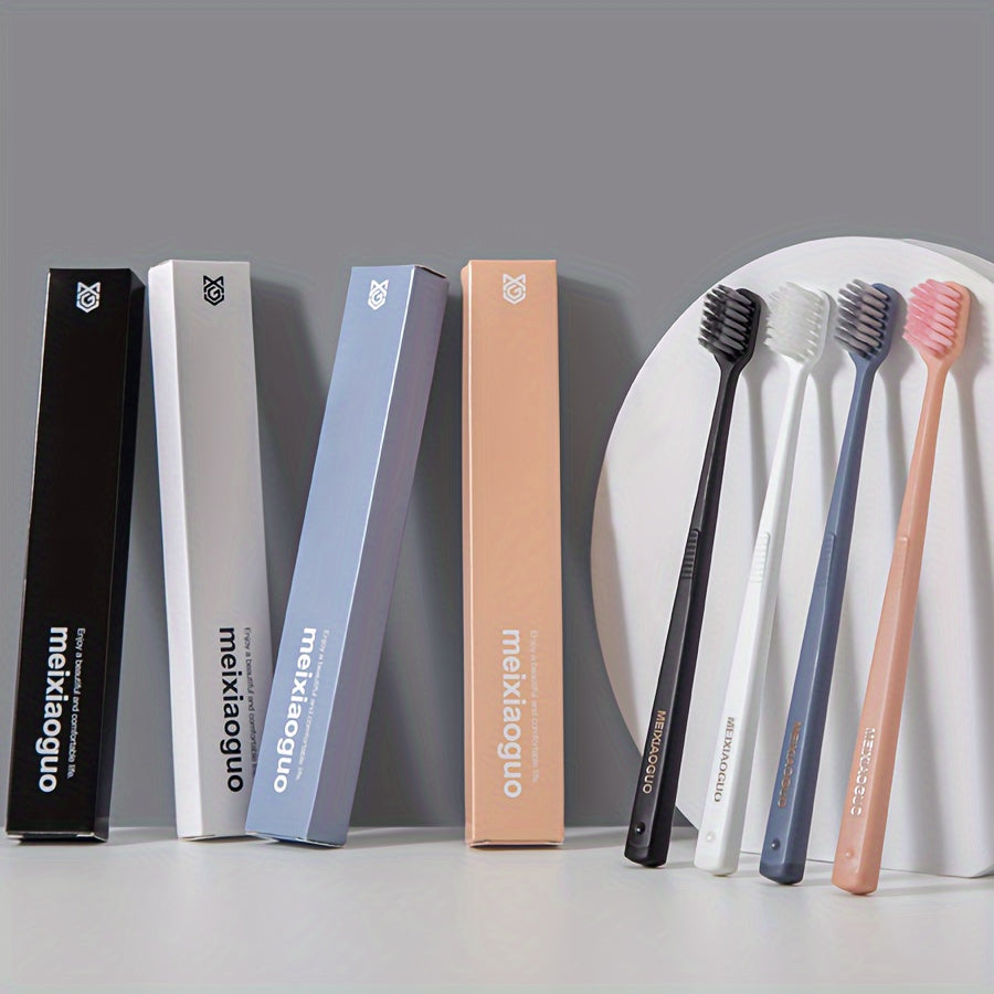 Микрофибровая зубная щетка для взрослых, портативная, многоцветная упаковка