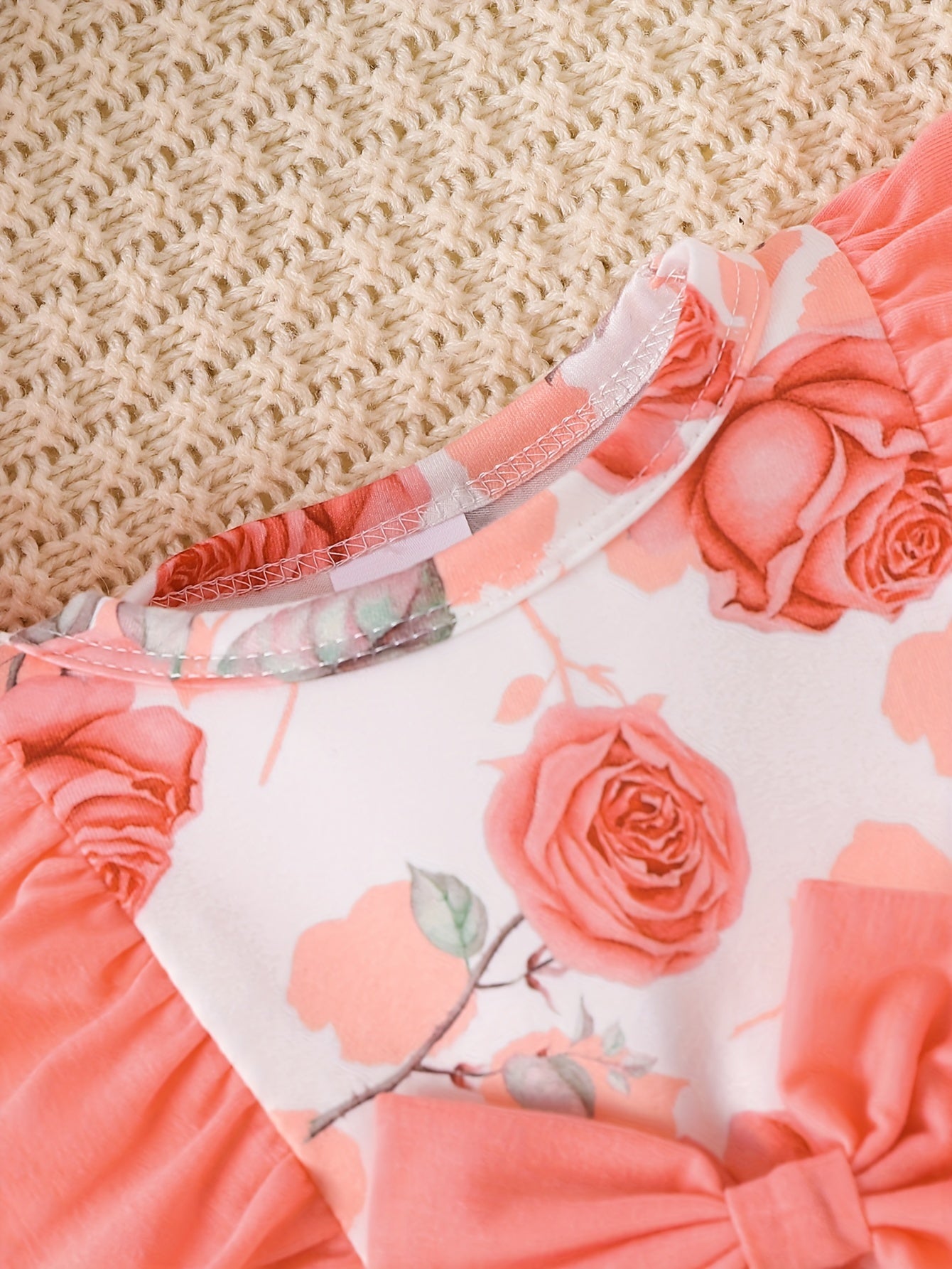 Newborn Baby Girl Onesie with Butterfly and Rose Print Long Sleeve Spring Fall