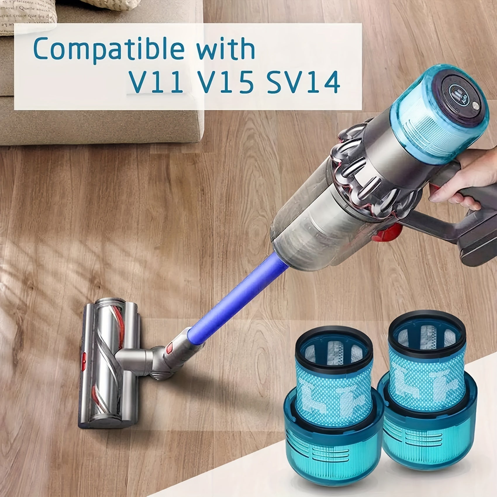 Dyson V15 Detect, V15 Detect +, V11 Torque Drive, V11 Animal va SV14 simsiz tozalovchi uchun mos keladigan ikki dona filtr almashtirish.
