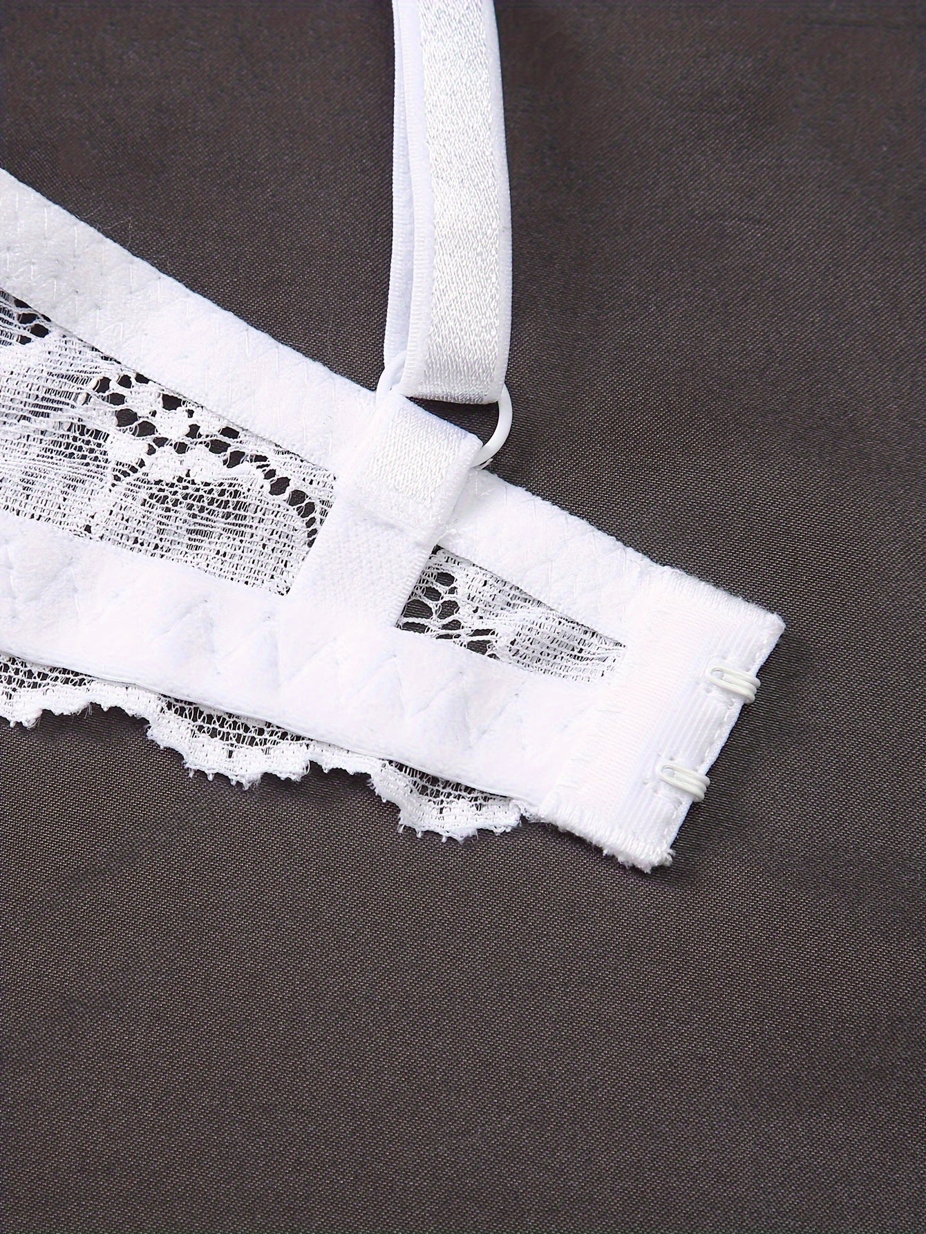 Set of 3 Lace Bras Black Beige White Breathable Underwire Non-Padded Knit Lingerie