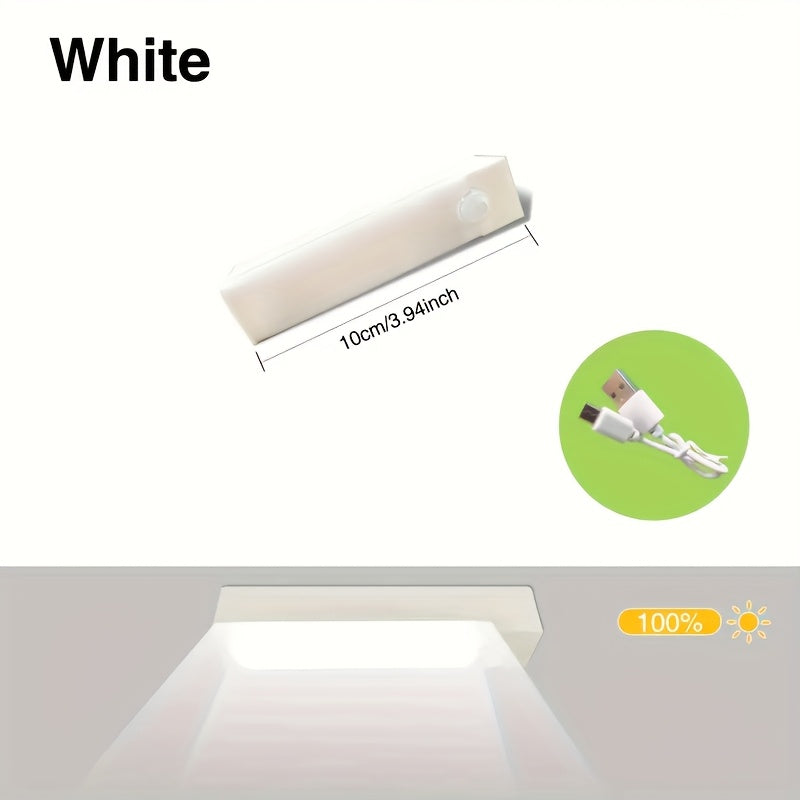 100mm LED Motion Sensor Night Light USB Rechargeable Wall Mount Indoor Dimmable