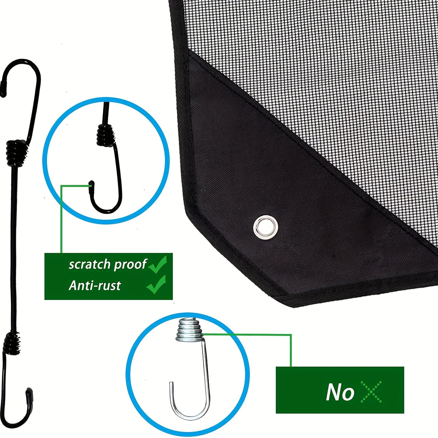 All-Season Outdoor AC Cover Waterproof Mesh with Adjustable Elastic Cords