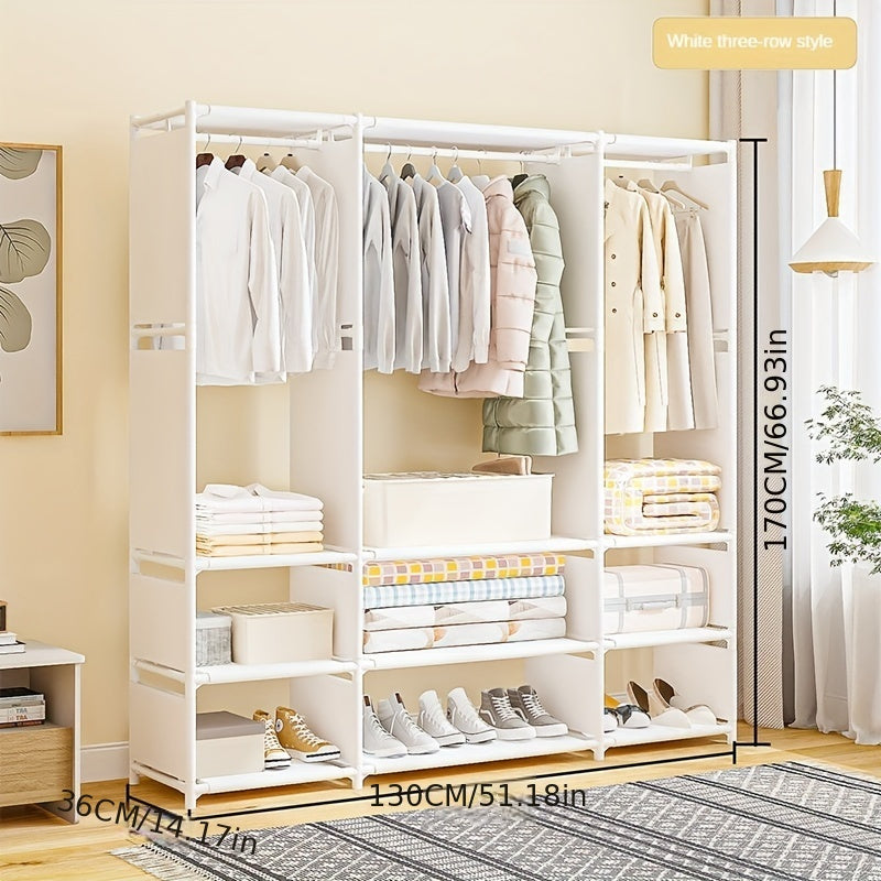 Gran perchero de metal negro con ganchos y estantes para dormitorio y entrada