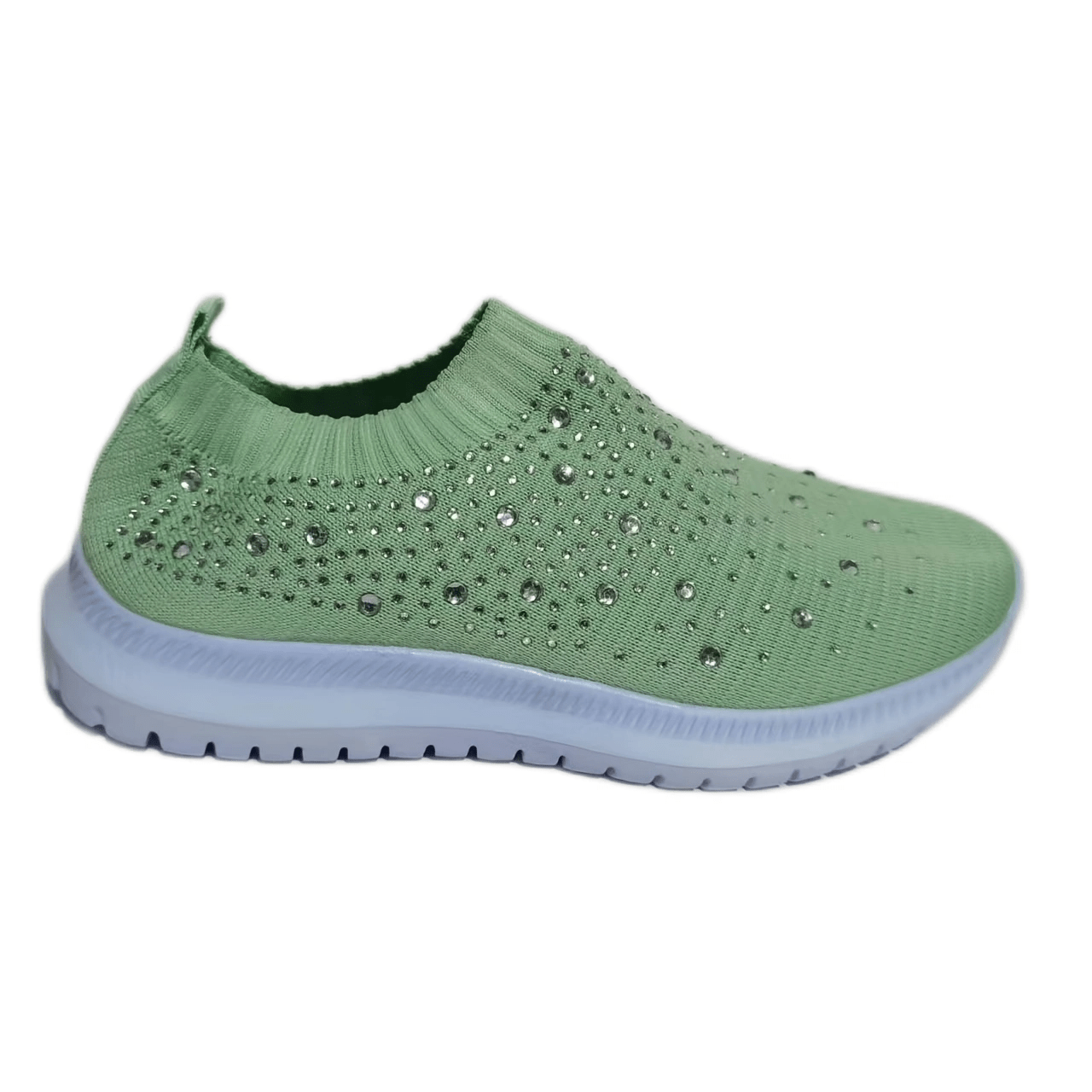 Women's Solid Color Round Toe Slip-On Casual Sneakers All-Season Fabric