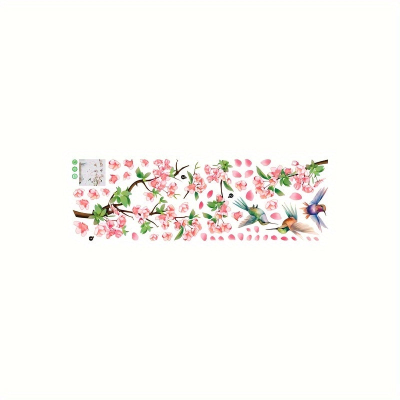 Hummingbird and Cherry Blossom Wall Sticker PVC for Bedroom and Living Room