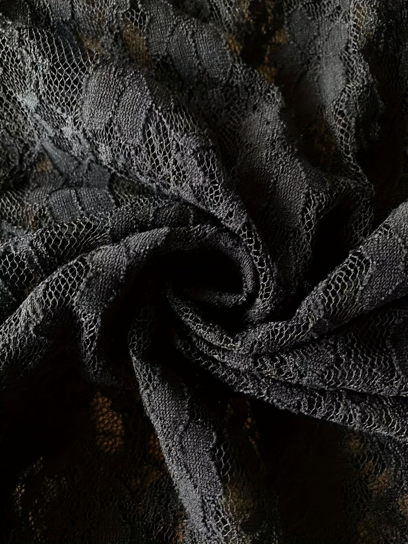 Women's Sheer Black Long Sleeve Jumpsuit with Zipper Front and Round Neck