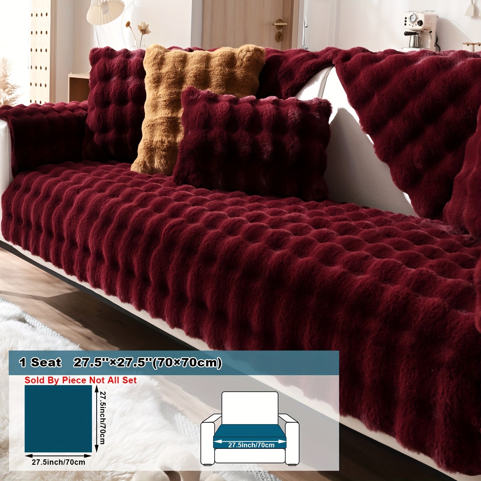 Имитация кролика плюшевая подушка-диван для домашних животных, дружелюбная к собакам с нескользящим чехлом для защиты мебели и декора в спальне, офисе или гостиной.