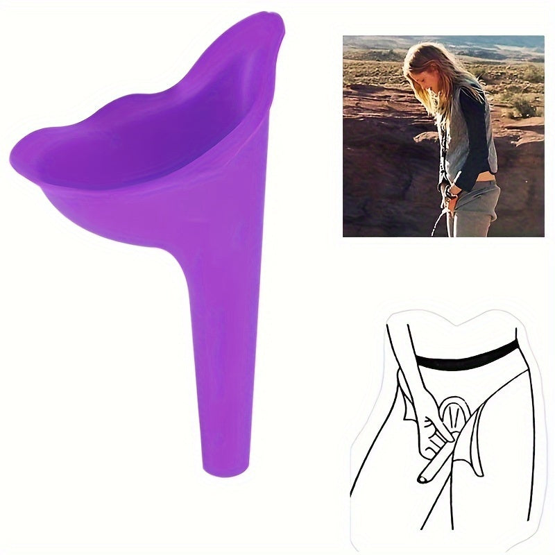 Women's Portable Emergency Urinal Purple Stand-Up Pee Device for Camping