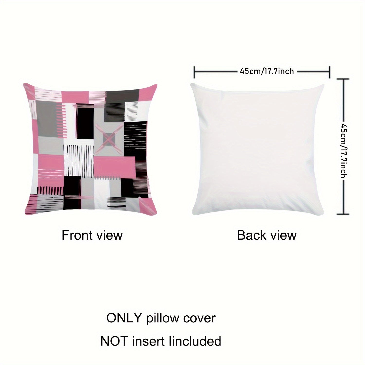 Geometric Square Polyester Cushion Covers for Bedroom and Living Room Set of 2