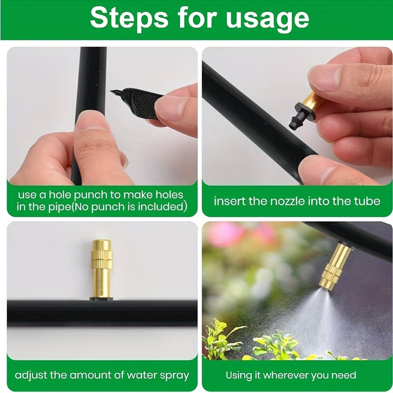 Регулируемый латунный распылитель-распылитель для сада, орошения, охлаждения, увлажнения, контроля пыли, упаковка 10/30