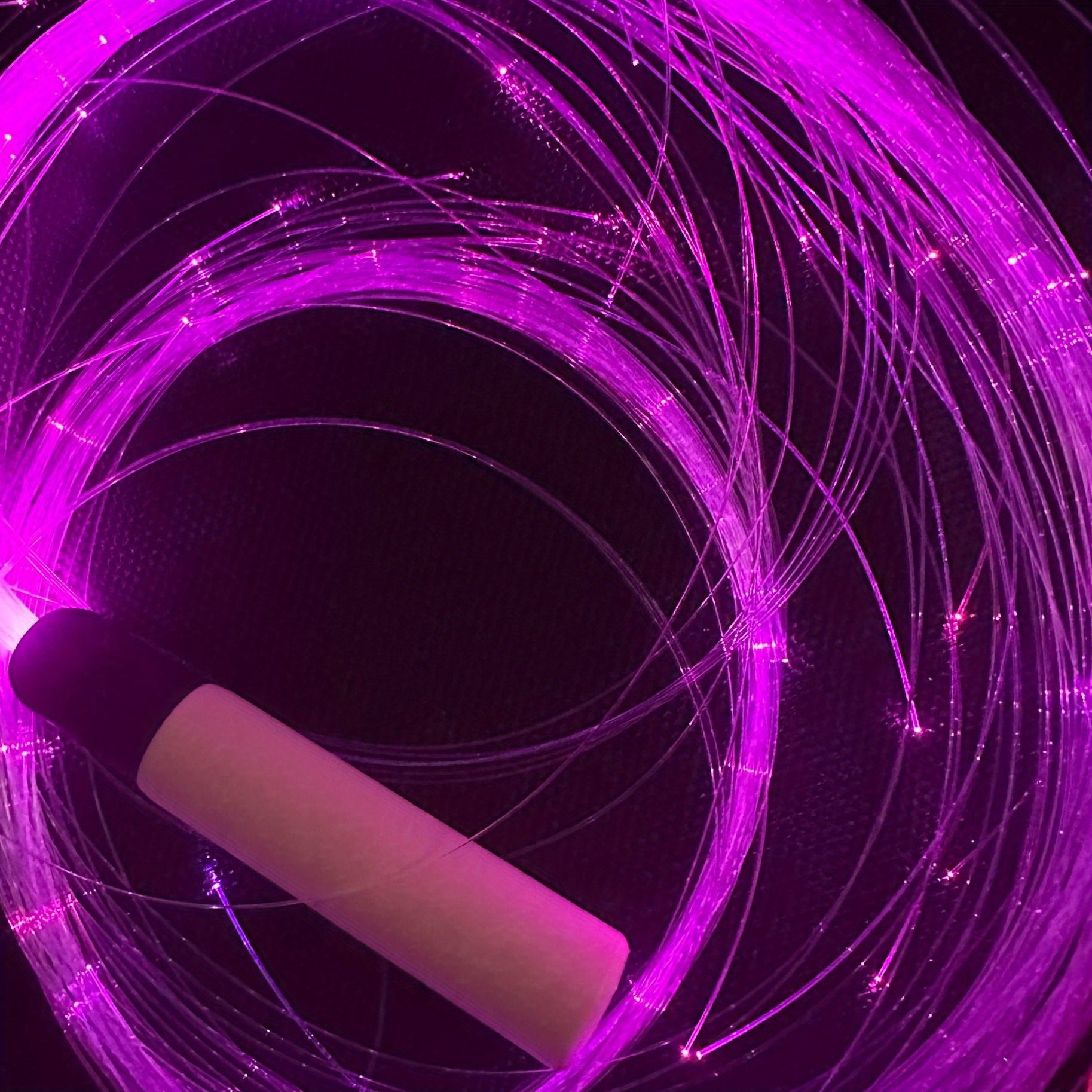 Rechargeable LED Light Stick with RGB Fiber Optic Strip and 7 Color Options