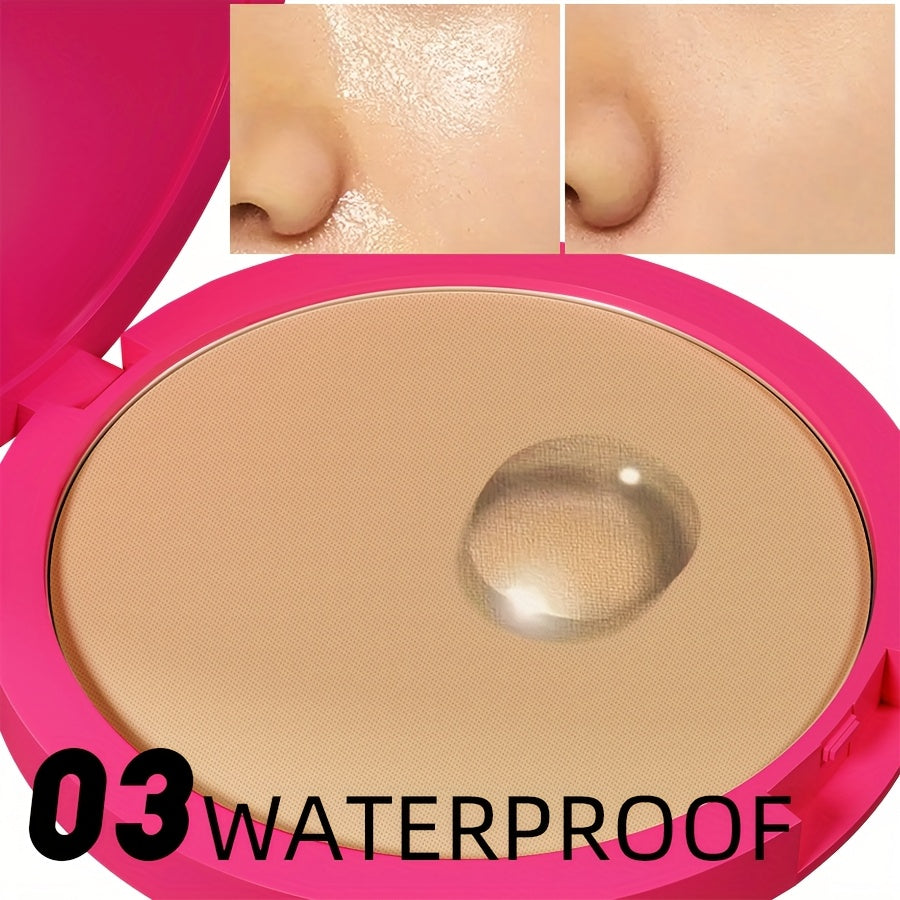 Pressed Powder Foundation Waterproof Matte Full Coverage for Light to Medium Skin