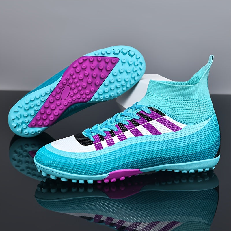 Men's High Top Breathable Soccer Shoes for Outdoor Training and Competition